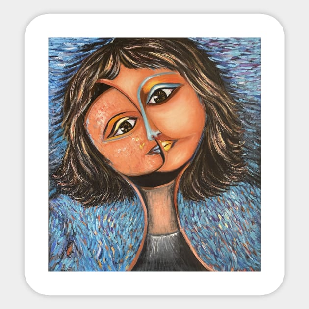 Woman Portrait | Expressionist Art Work Sticker by ESSED